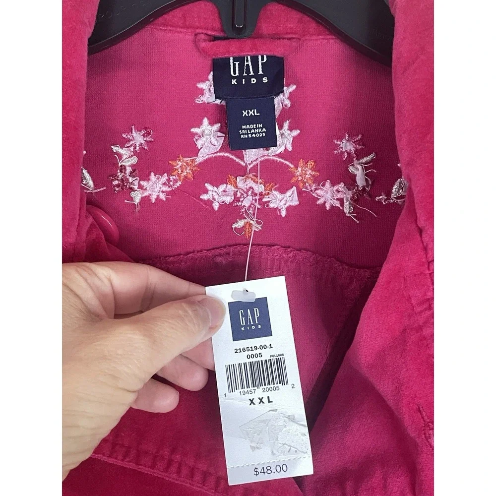 Gap Pink Double Breasted Pea Coat Corduroy Jacket 14 / 16 XXL Girls Y2K Boho NEW